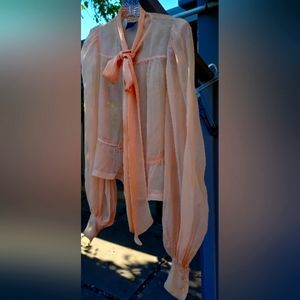 Vintage (70s) Biba sheer blouse in rayon from Bergdorf Goodman in N.Y. S